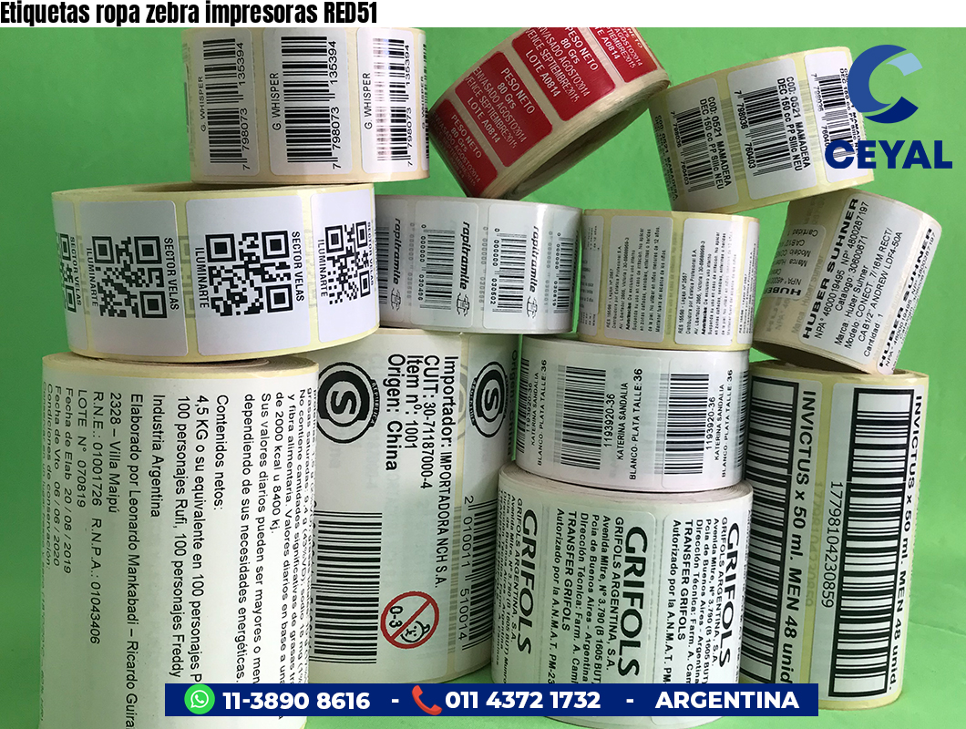 Etiquetas ropa zebra impresoras RED51