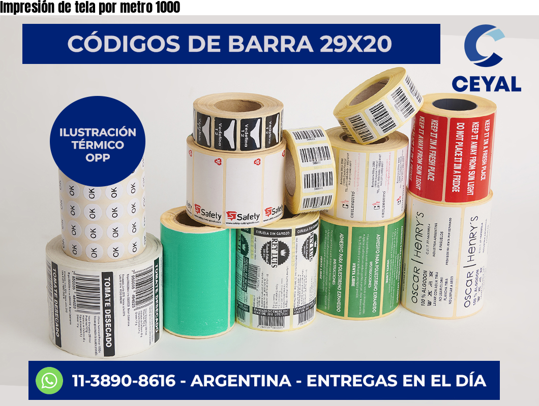 Impresión de tela por metro 1000