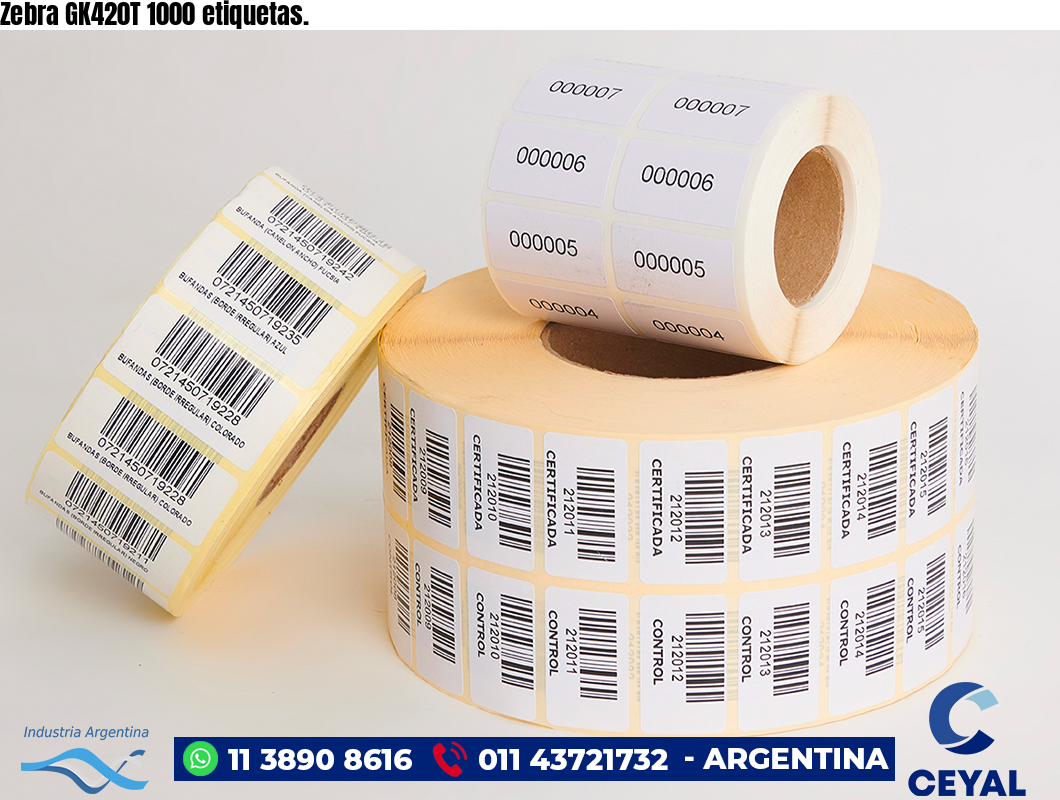 Zebra GK420T 1000 etiquetas.