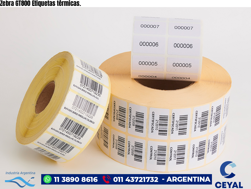 Zebra GT800 Etiquetas térmicas.
