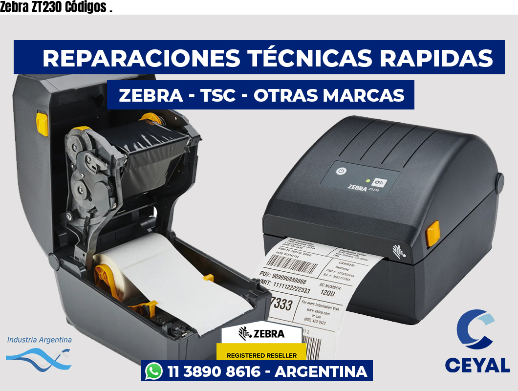 Zebra ZT230 Códigos .