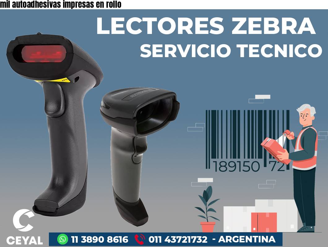 mil autoadhesivas impresas en rollo