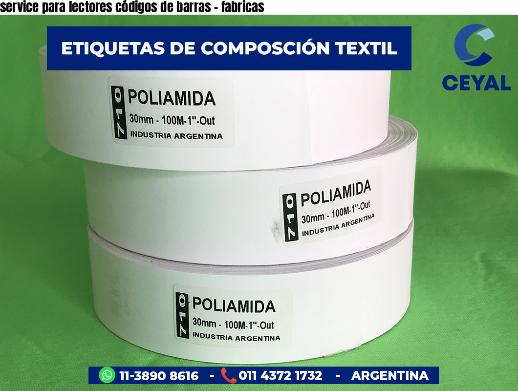 service para lectores códigos de barras - fabricas