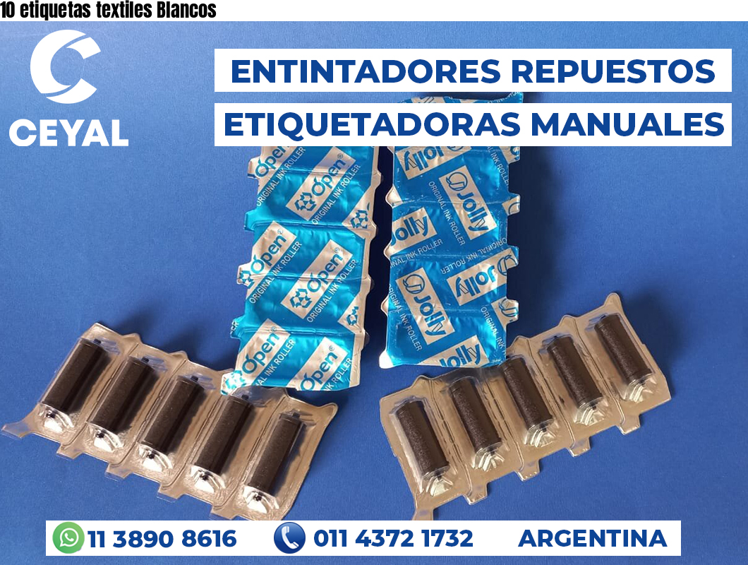 10 etiquetas textiles Blancos