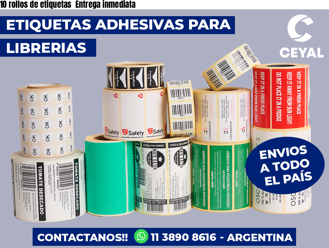 10 rollos de etiquetas  Entrega inmediata