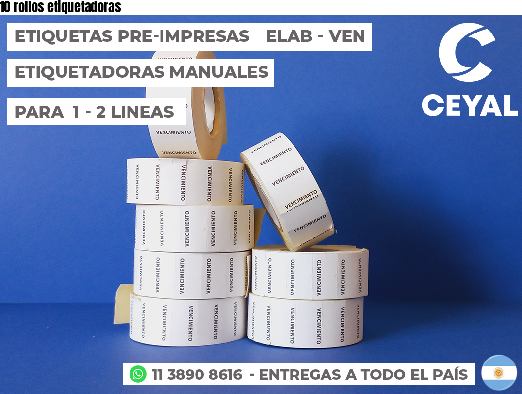 10 rollos etiquetadoras