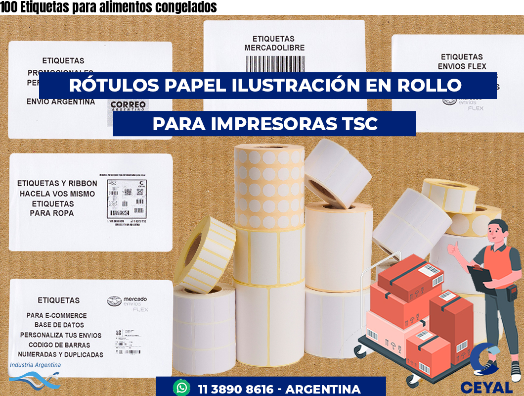 100 Etiquetas para alimentos congelados