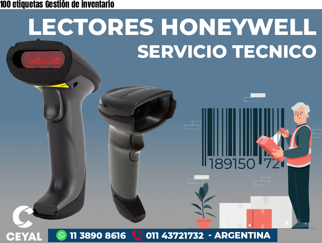 100 etiquetas Gestión de inventario