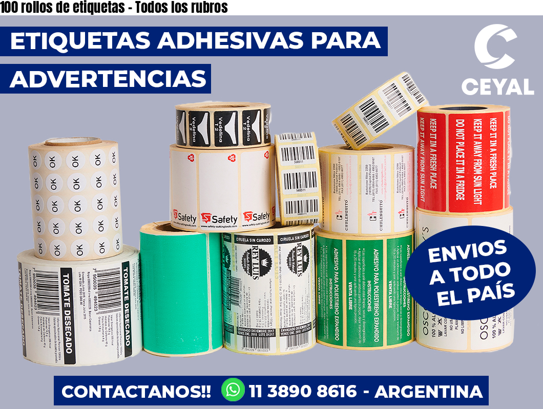 100 rollos de etiquetas - Todos los rubros