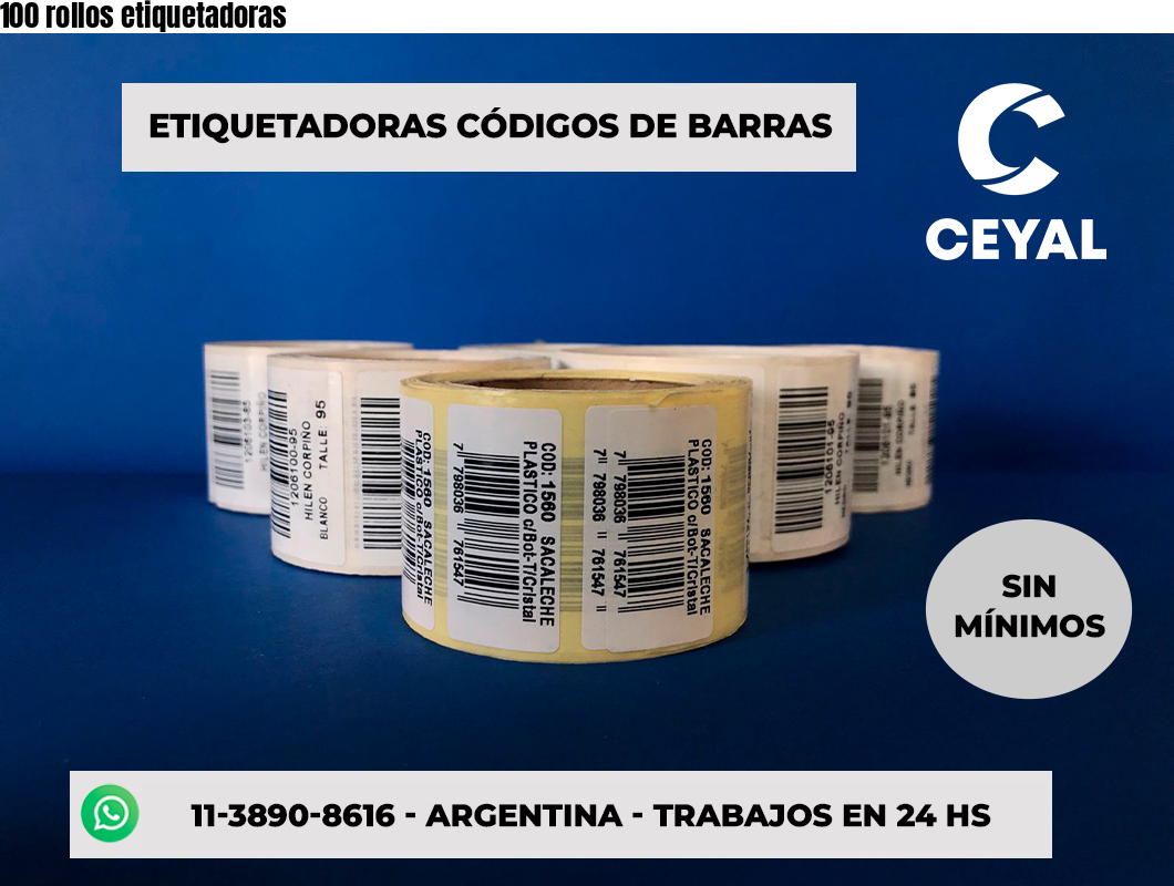 100 rollos etiquetadoras
