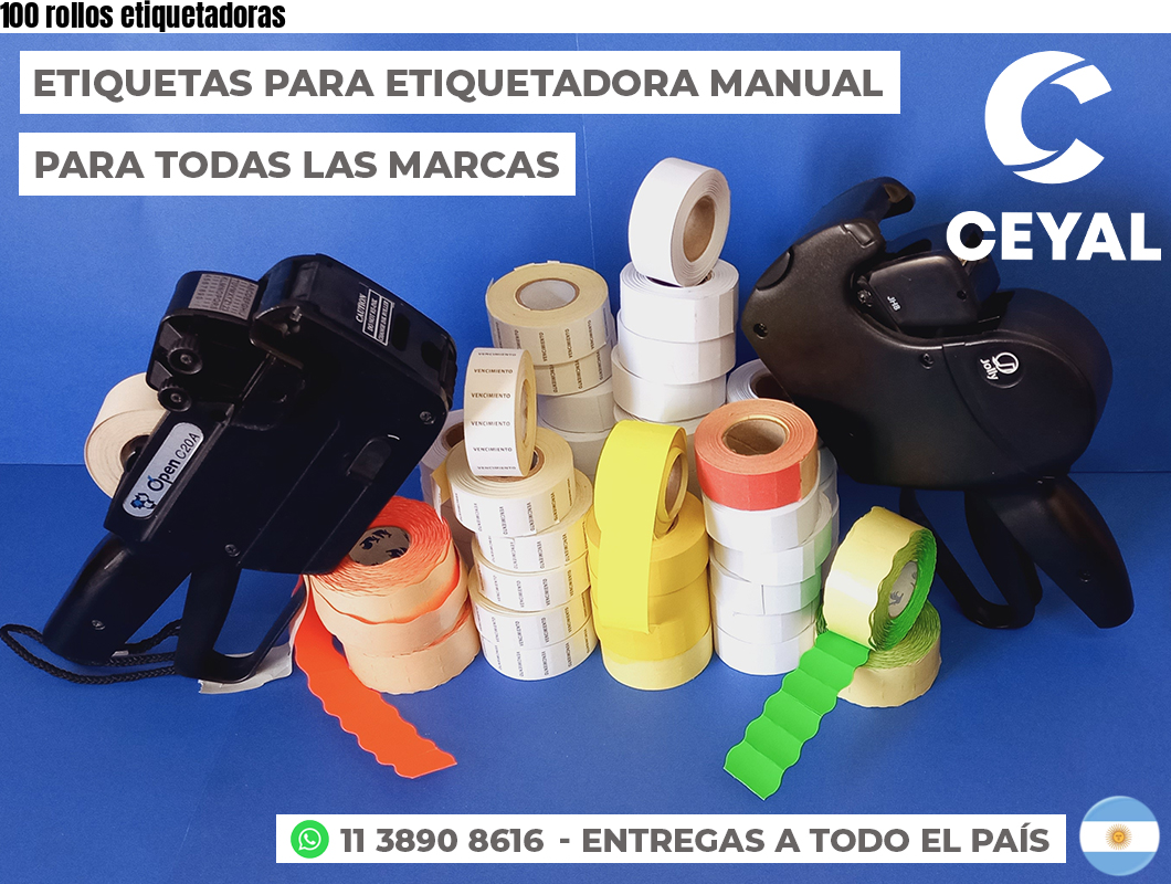 100 rollos etiquetadoras