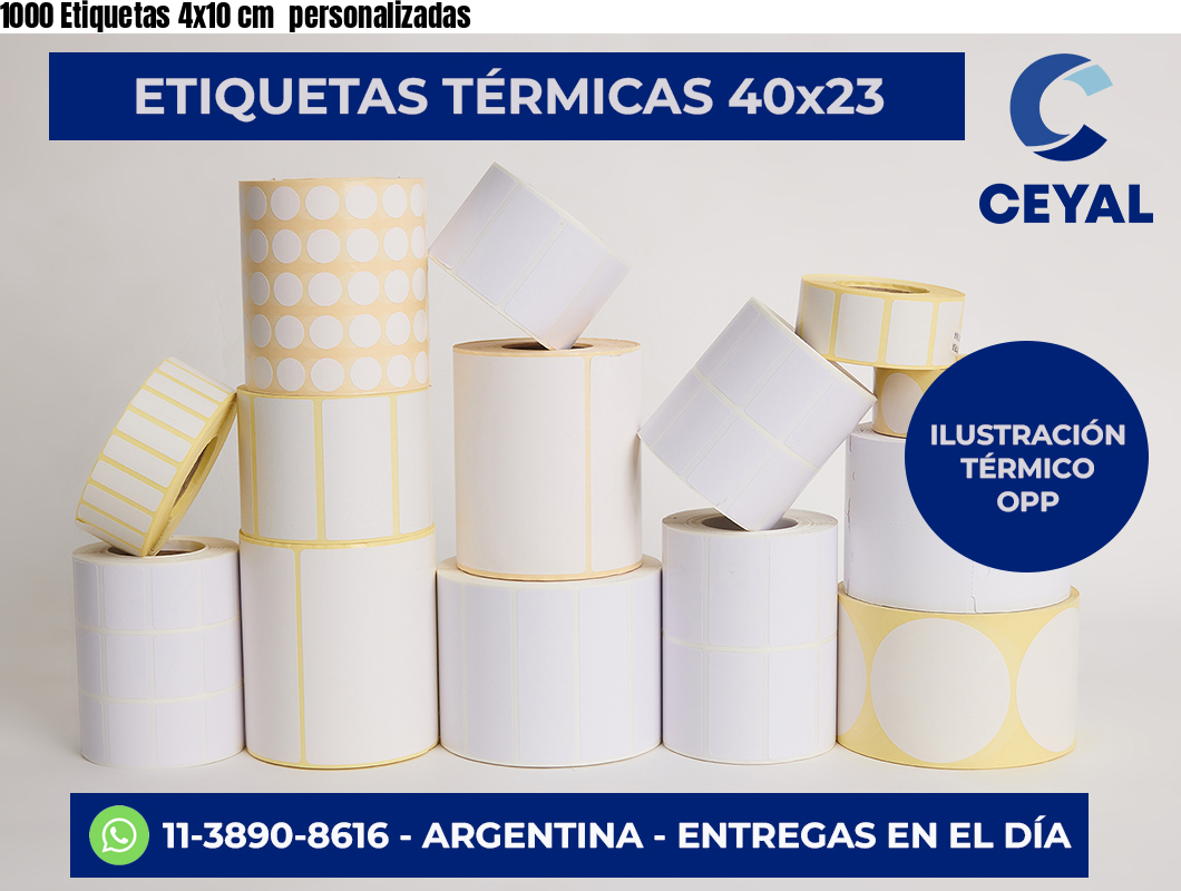 1000 Etiquetas 4×10 cm  personalizadas