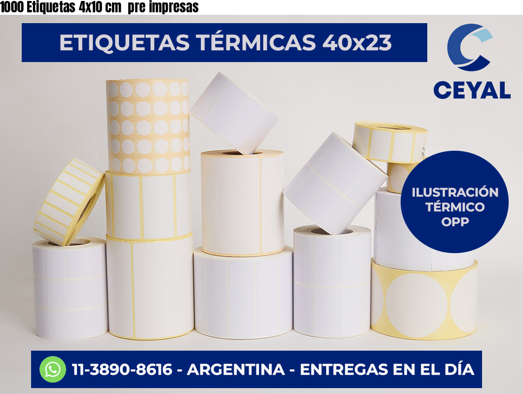 1000 Etiquetas 4×10 cm  pre impresas