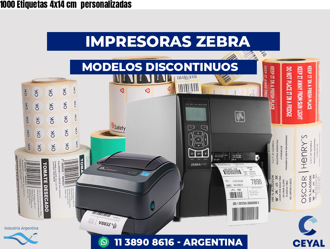 1000 Etiquetas 4x14 cm personalizadas