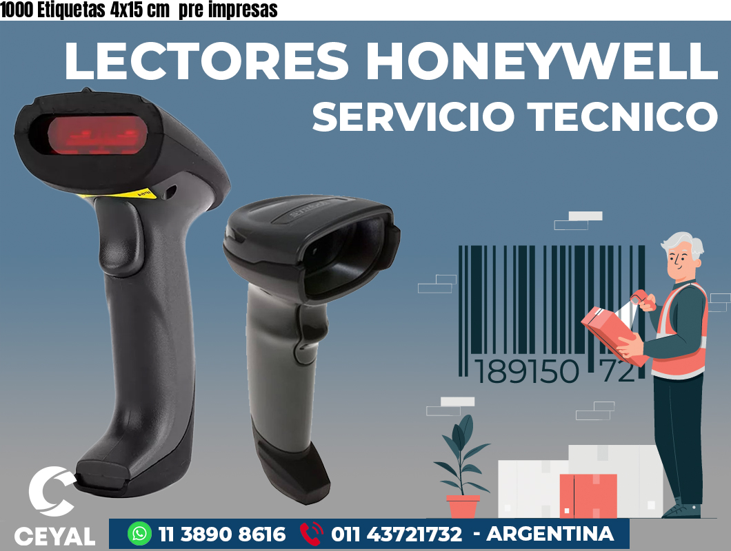 1000 Etiquetas 4x15 cm pre impresas