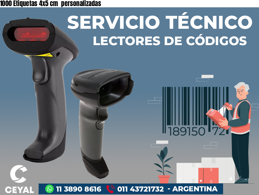 1000 Etiquetas 4x5 cm personalizadas