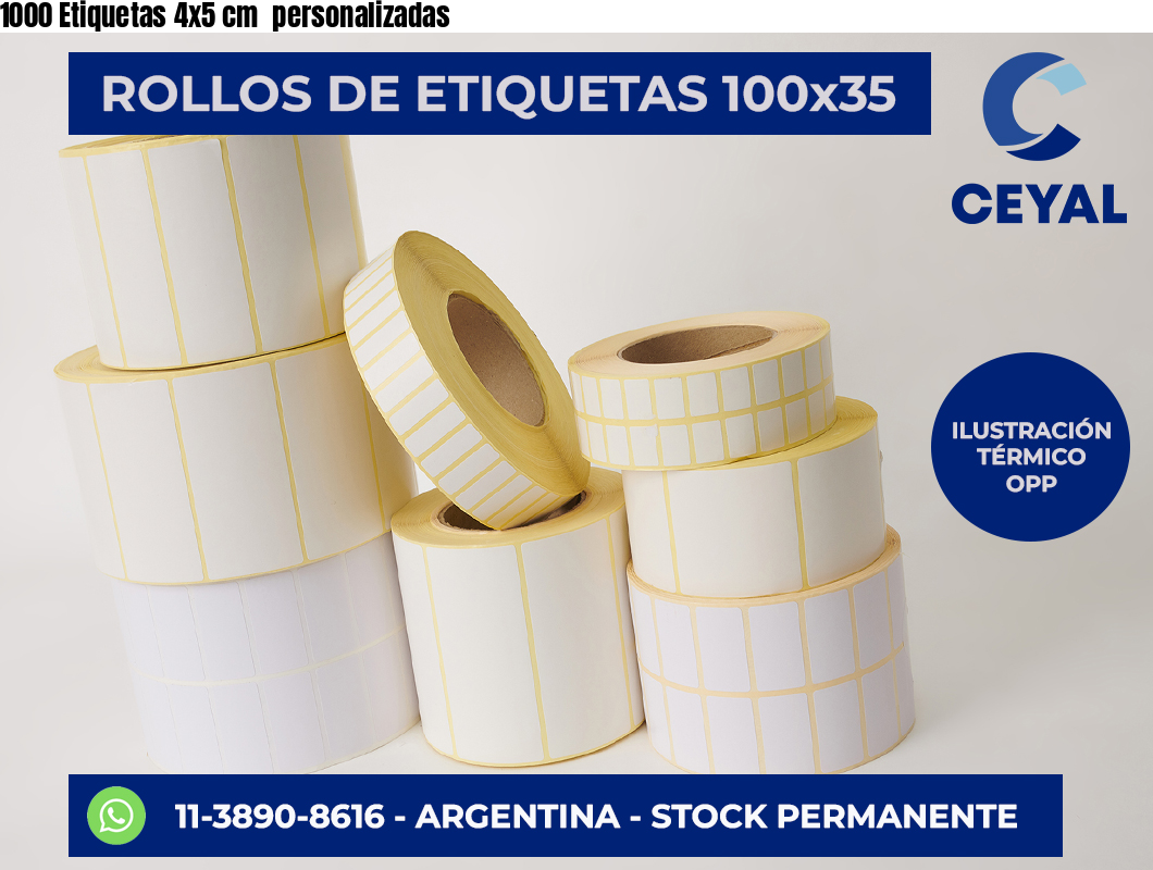 1000 Etiquetas 4×5 cm  personalizadas
