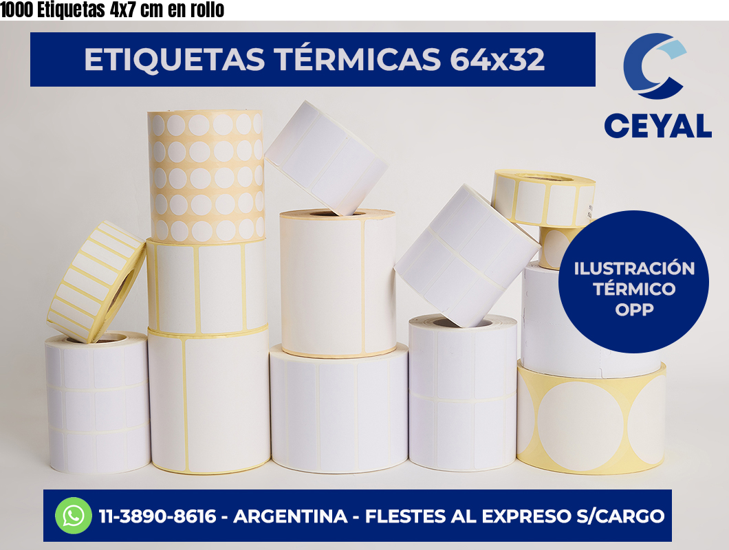 1000 Etiquetas 4×7 cm en rollo