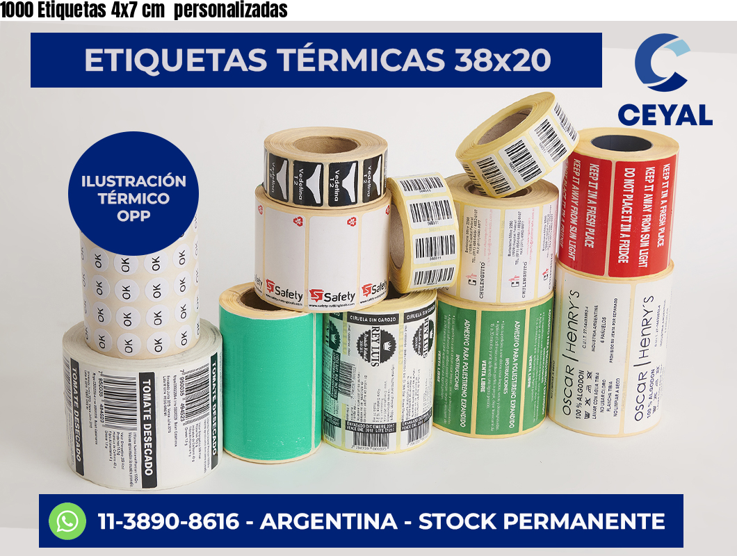 1000 Etiquetas 4×7 cm  personalizadas