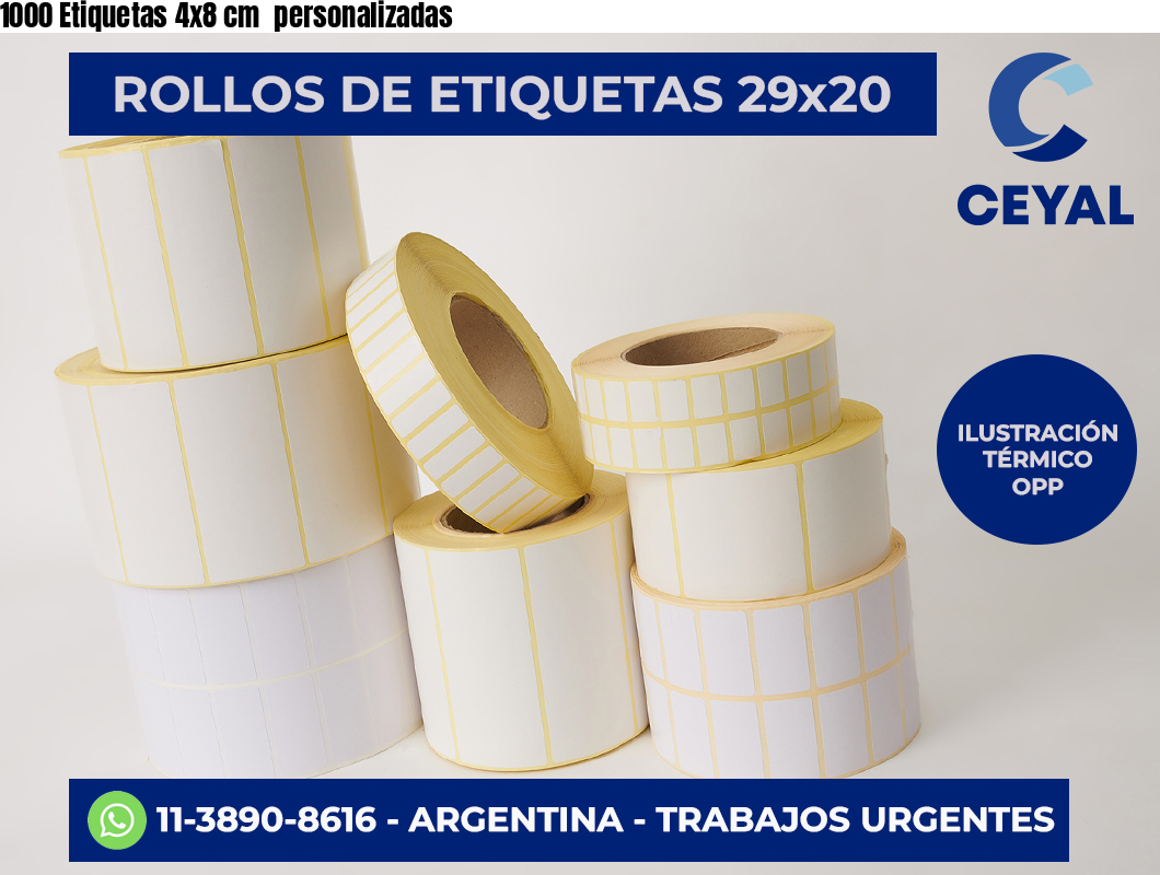 1000 Etiquetas 4×8 cm  personalizadas