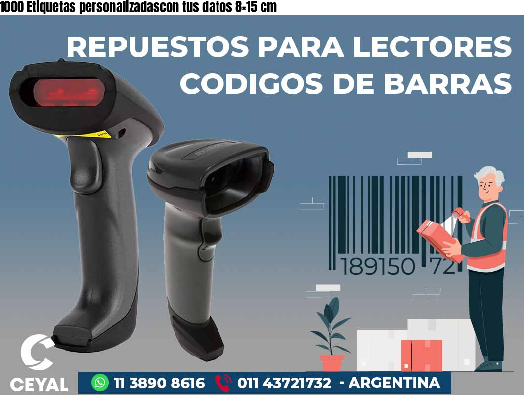 1000 Etiquetas personalizadascon tus datos 8×15 cm