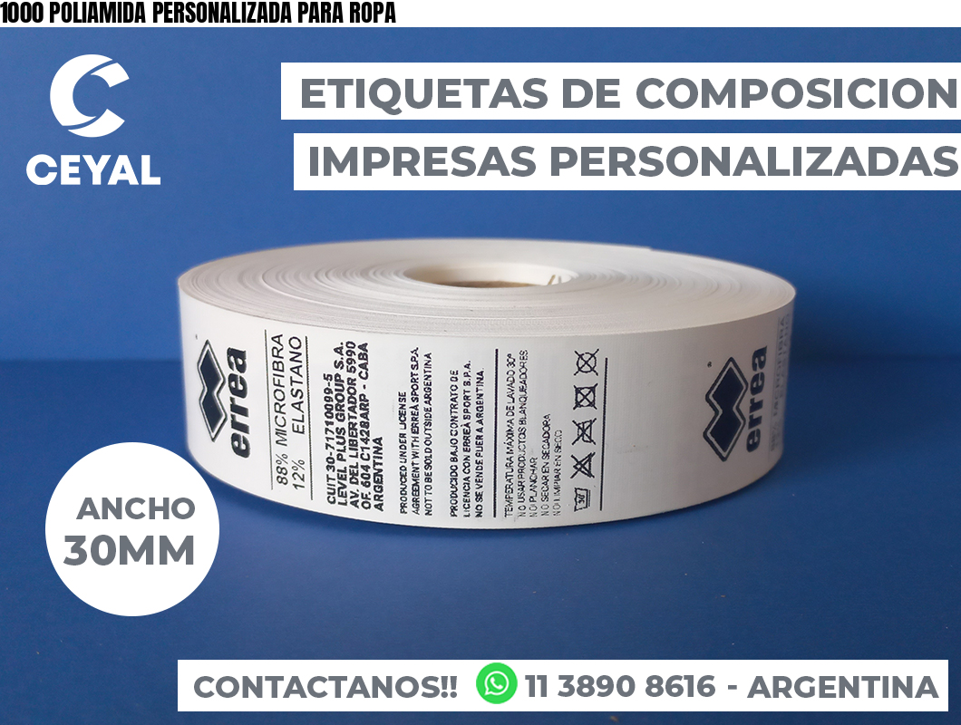 1000 POLIAMIDA PERSONALIZADA PARA ROPA