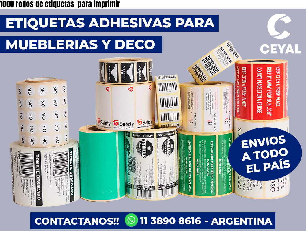 1000 rollos de etiquetas para imprimir