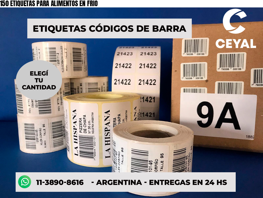 150 ETIQUETAS PARA ALIMENTOS EN FRIO
