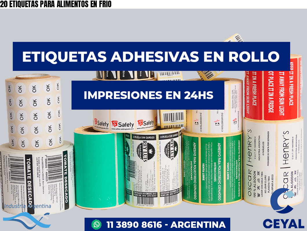 20 ETIQUETAS PARA ALIMENTOS EN FRIO