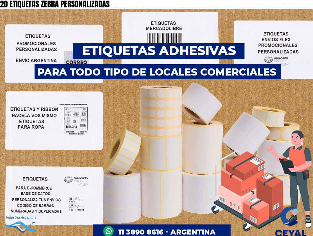 20 ETIQUETAS ZEBRA PERSONALIZADAS