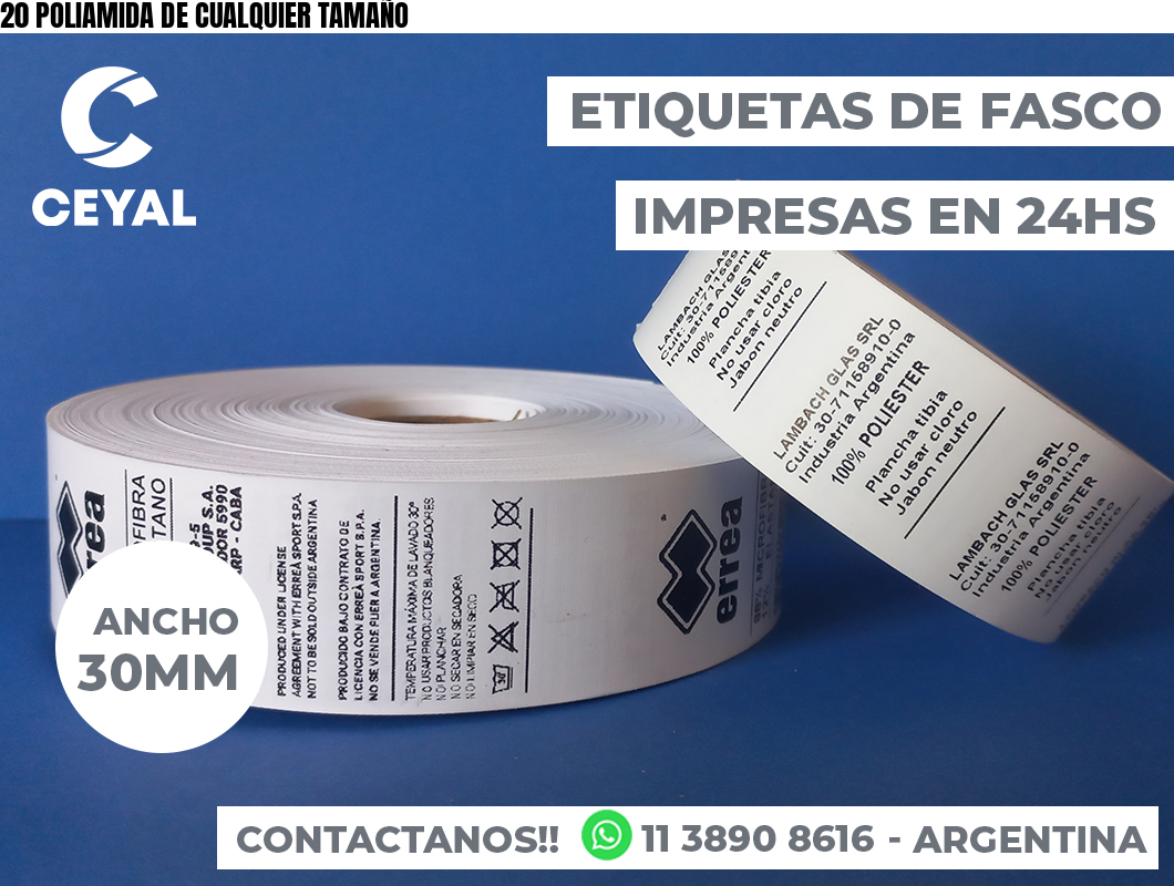 20 POLIAMIDA DE CUALQUIER TAMAÑO