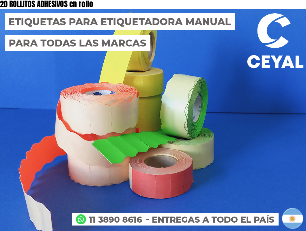 20 ROLLITOS ADHESIVOS en rollo