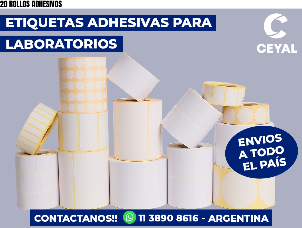 20 ROLLOS ADHESIVOS
