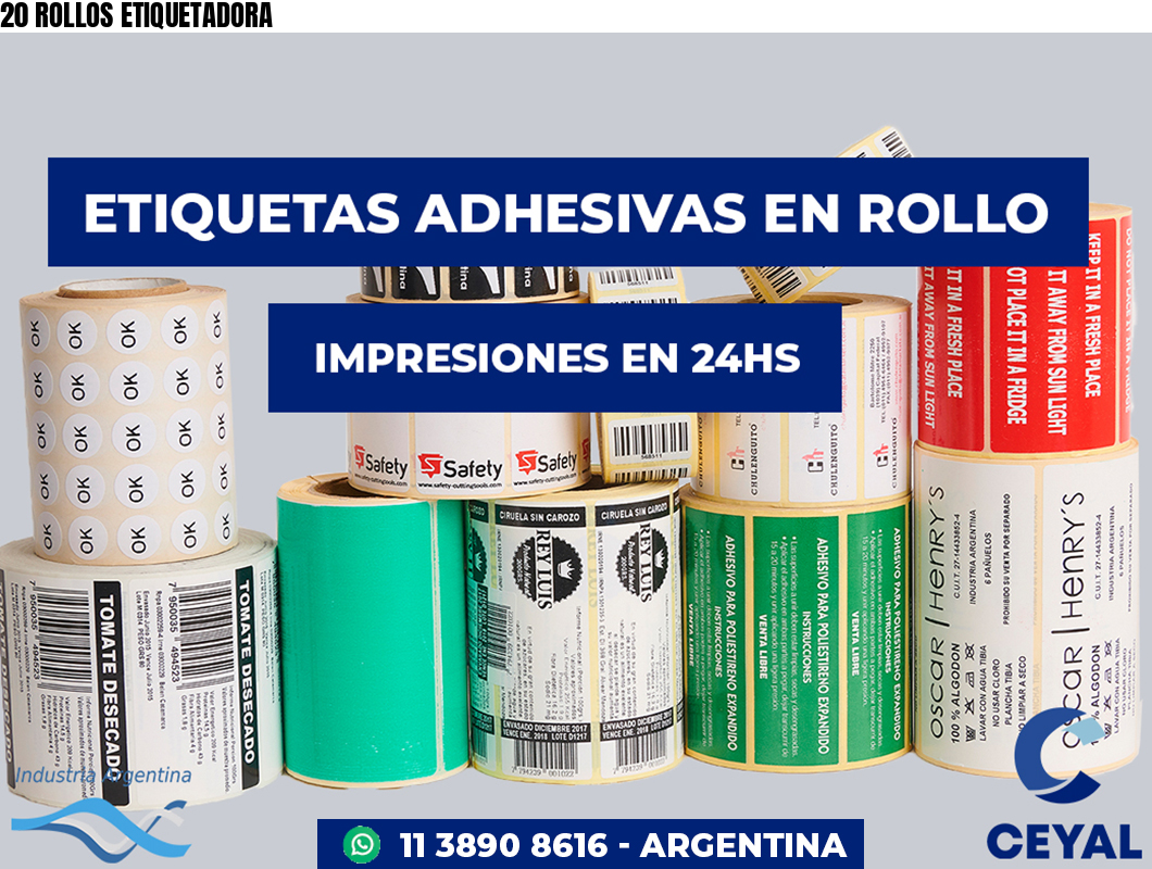 20 ROLLOS ETIQUETADORA