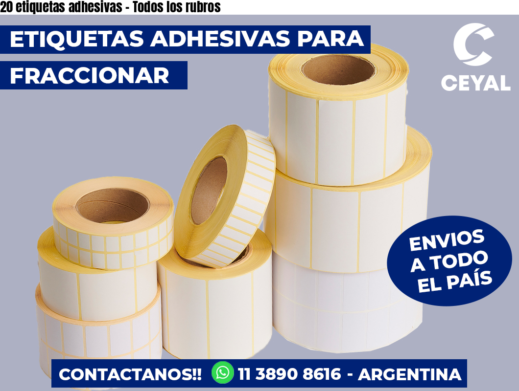 20 etiquetas adhesivas - Todos los rubros