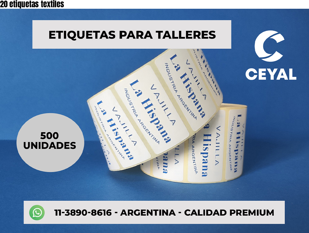 20 etiquetas textiles