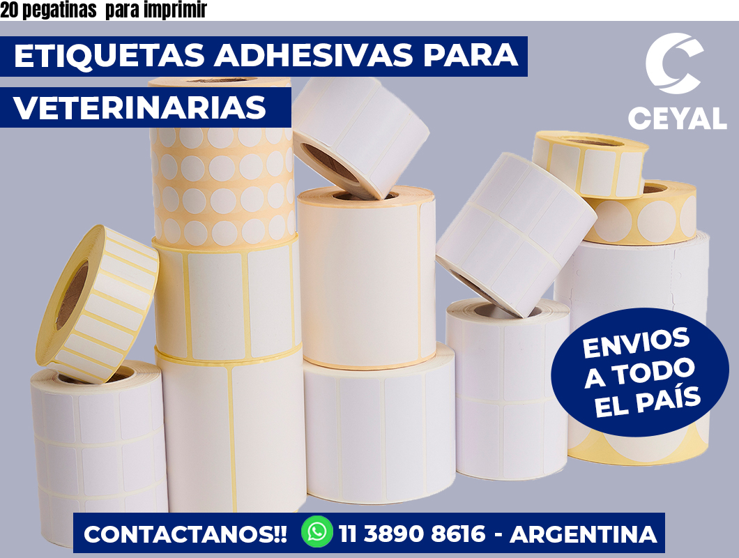 20 pegatinas  para imprimir