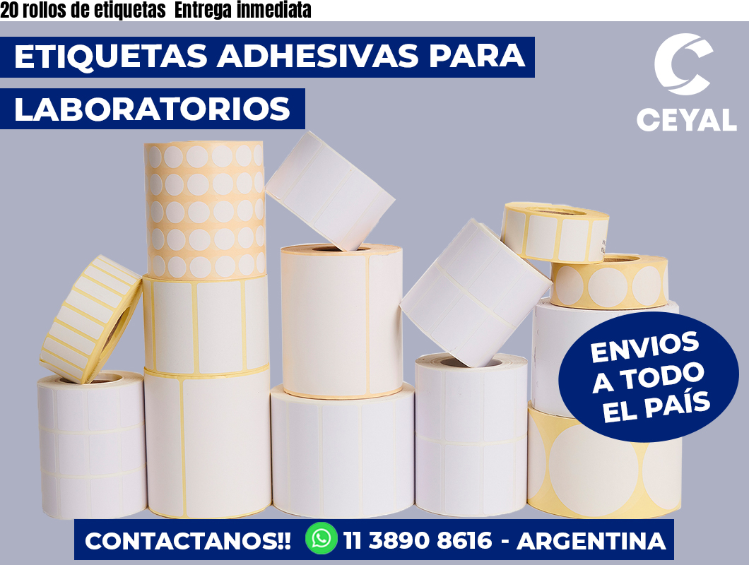 20 rollos de etiquetas Entrega inmediata