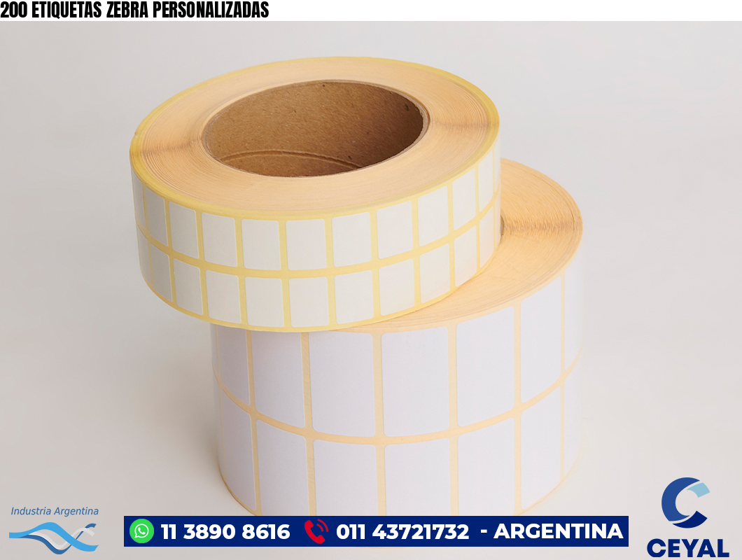 200 ETIQUETAS ZEBRA PERSONALIZADAS