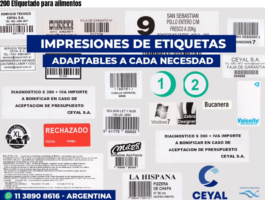 200 Etiquetado para alimentos