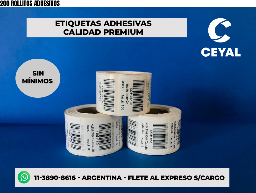 200 ROLLITOS ADHESIVOS