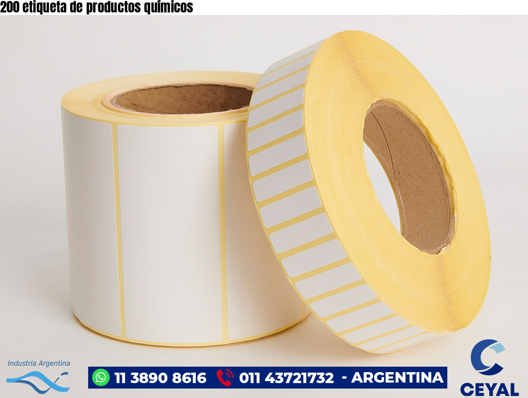200 etiqueta de productos químicos
