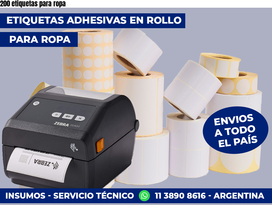 200 etiquetas para ropa