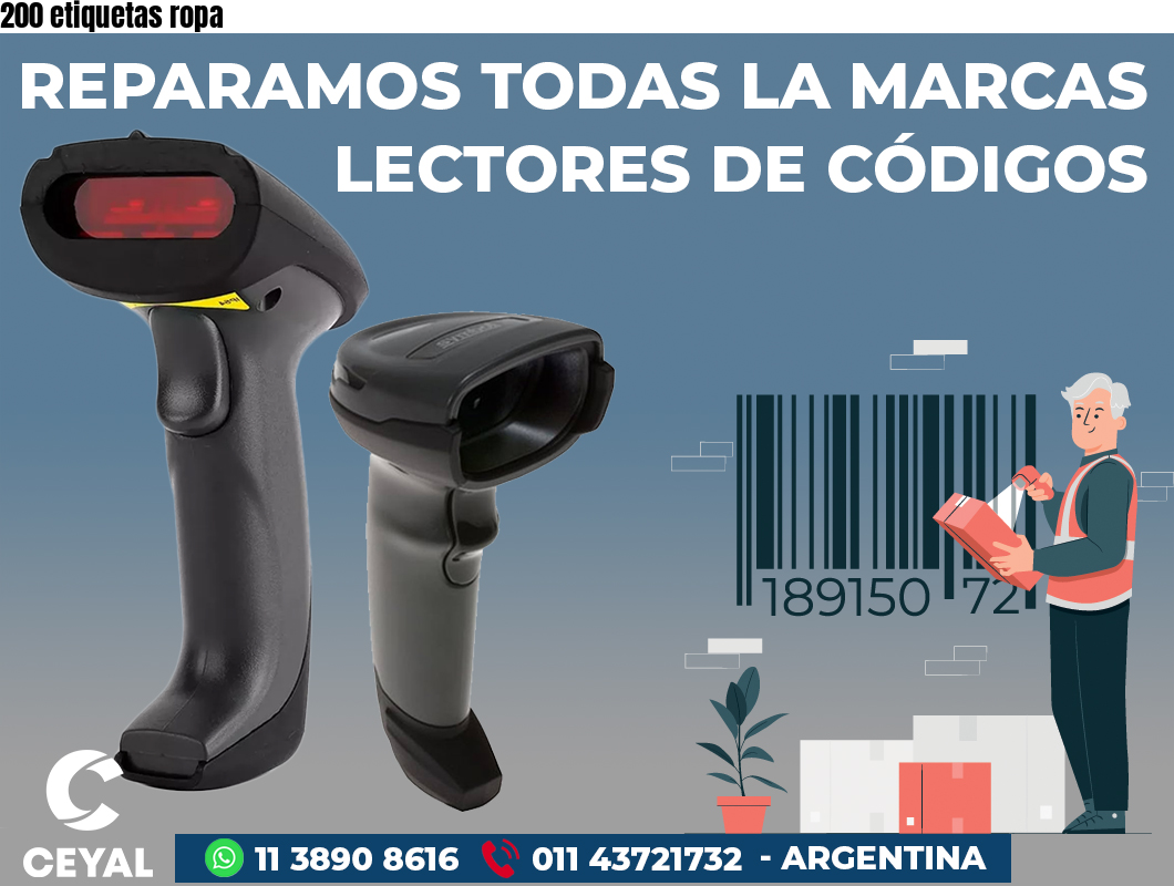200 etiquetas ropa