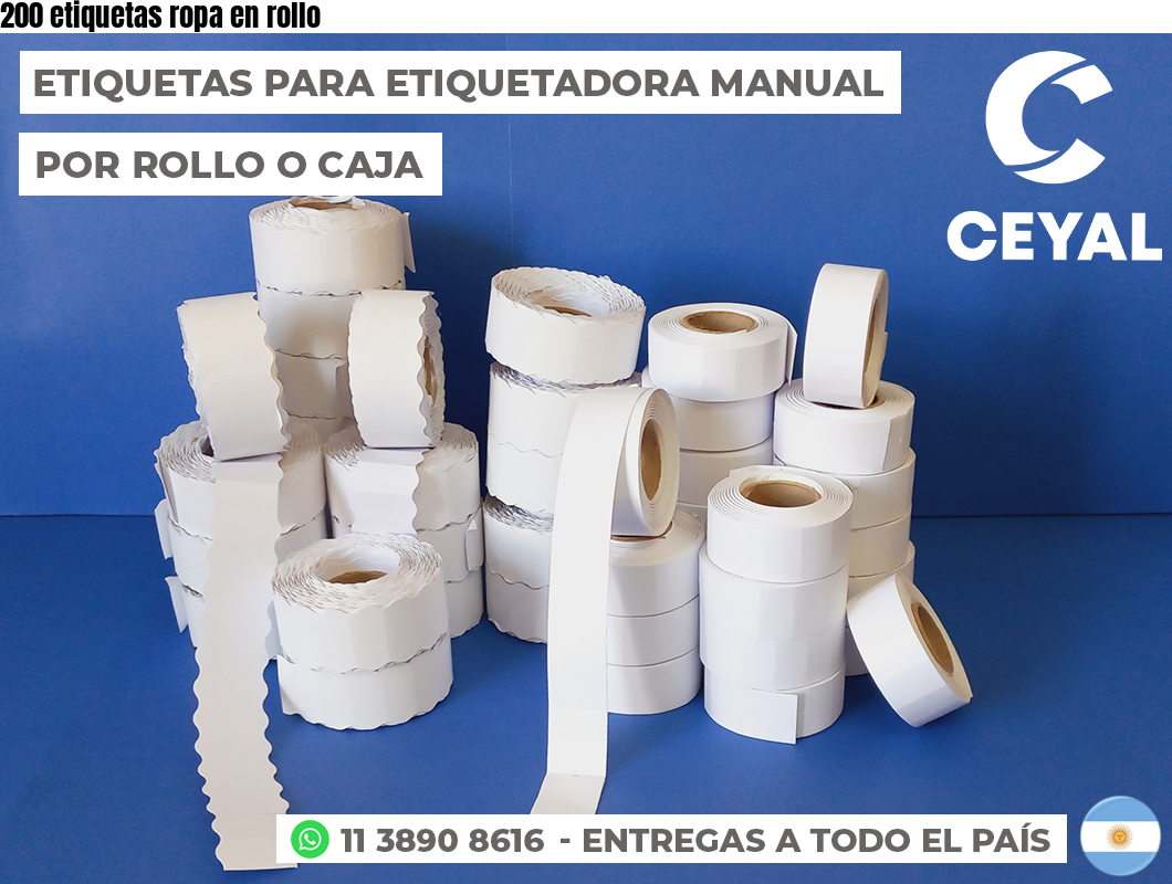 200 etiquetas ropa en rollo