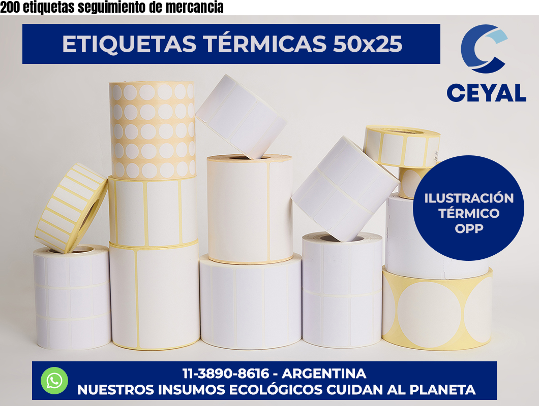 200 etiquetas seguimiento de mercancia