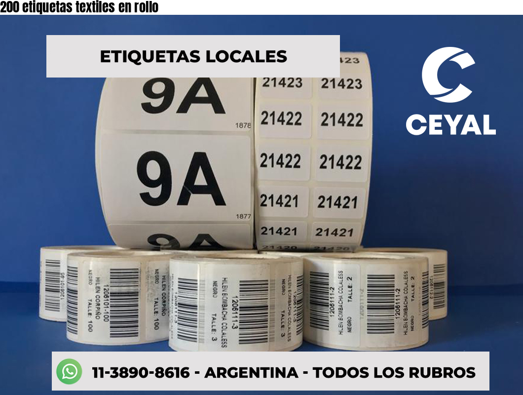 200 etiquetas textiles en rollo