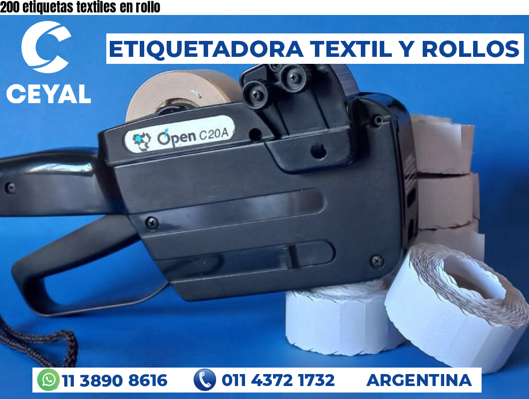 200 etiquetas textiles en rollo