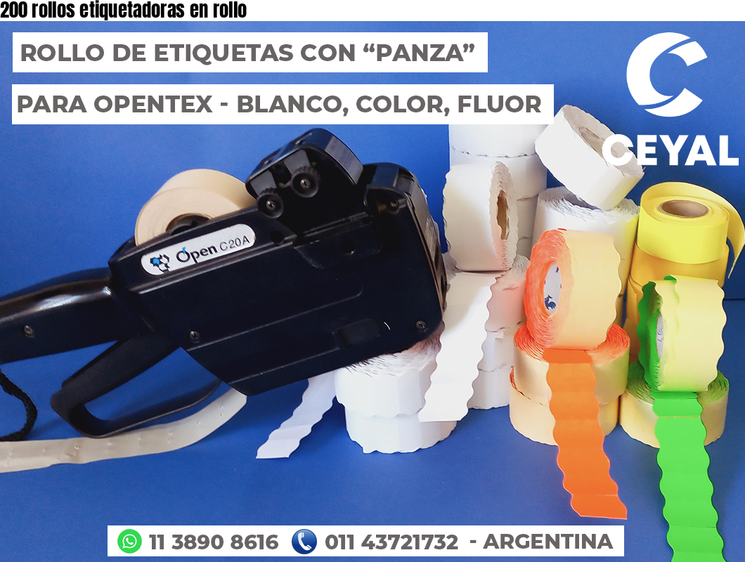 200 rollos etiquetadoras en rollo