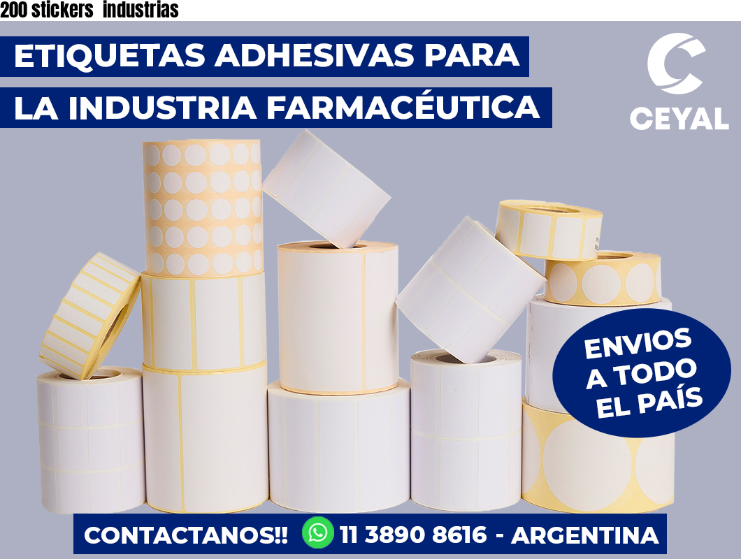 200 stickers  industrias